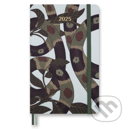 Diář Moleskine Snake Leaves 2026 tvrdé desky, L, týdenní, šedý