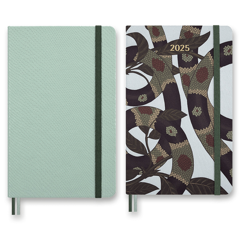 Sada Moleskine Snake Leaves 2025 L, zápisník a diář
