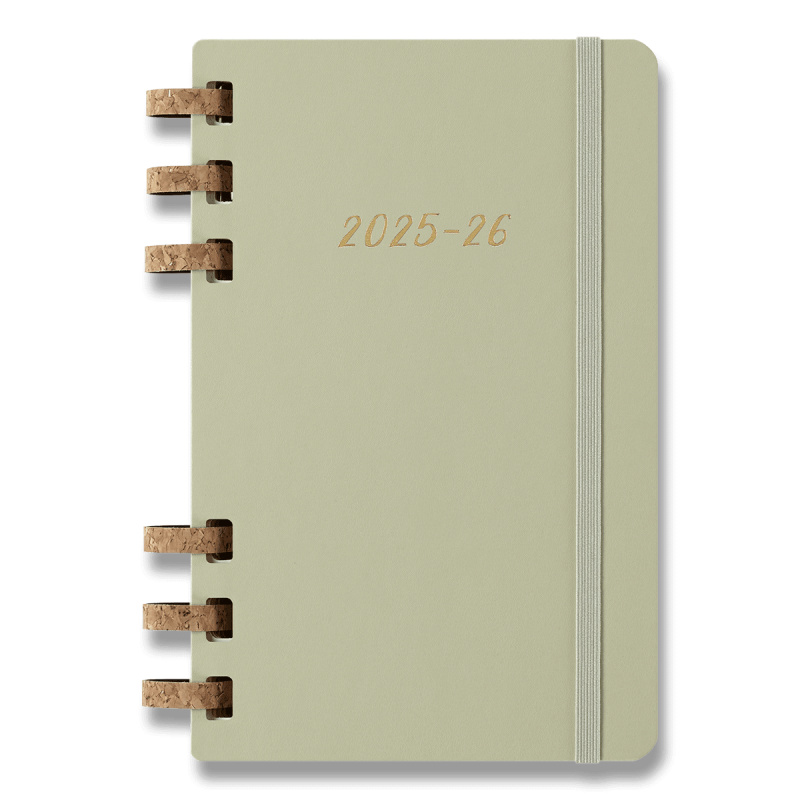 Diář Spiral Moleskine 2025-26 Academic - tvrdé desky - L, světle zelený