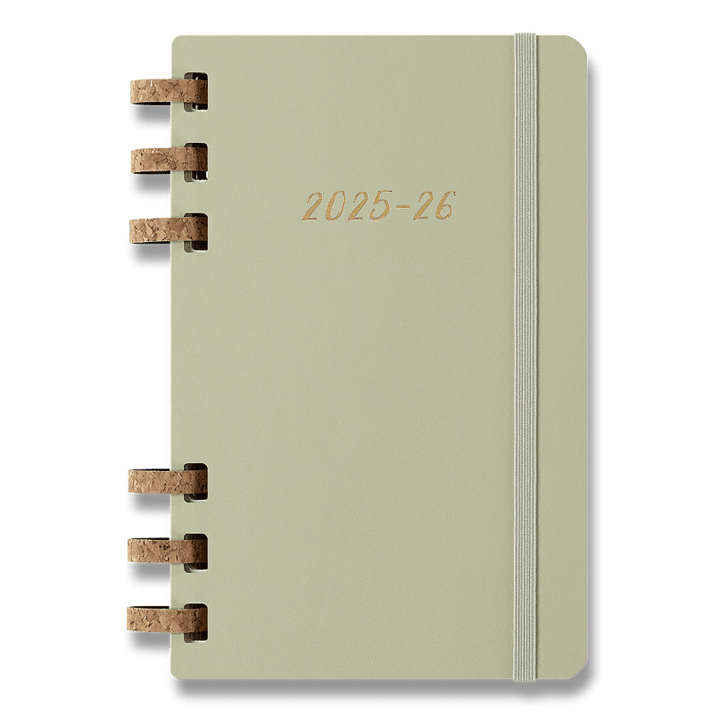 Diář Spiral Moleskine 2025-26 Academic - tvrdé desky - L, světle zelený