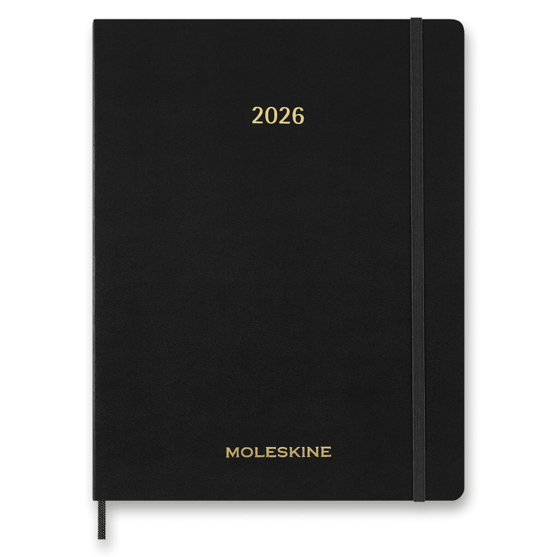 Moleskine Essential 2025-26 - 13měsíční diář v měkkých deskách - velikost XL, týdenní, černý