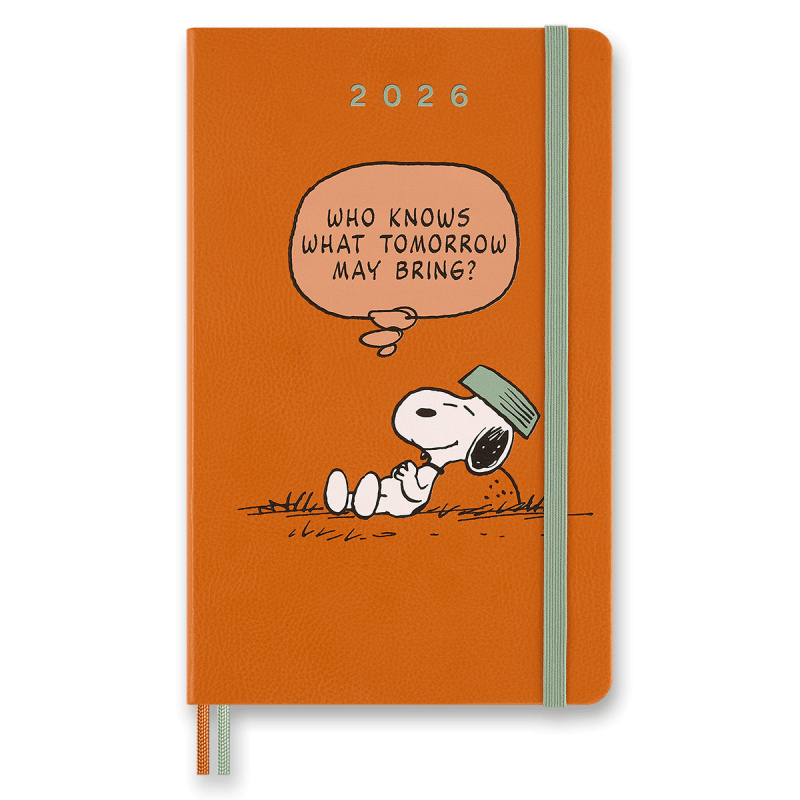 Diář Moleskine Peanuts 2026 tvrdé desky, L, týdenní, oranžový