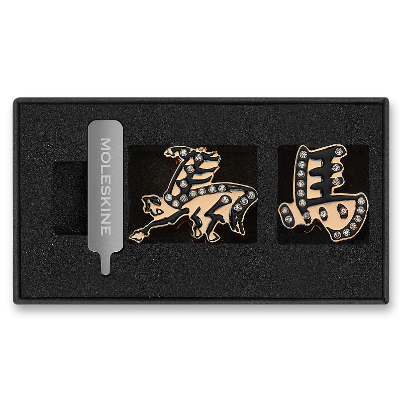 Ozdoba na zápisník Moleskine horse crystal, zlatá