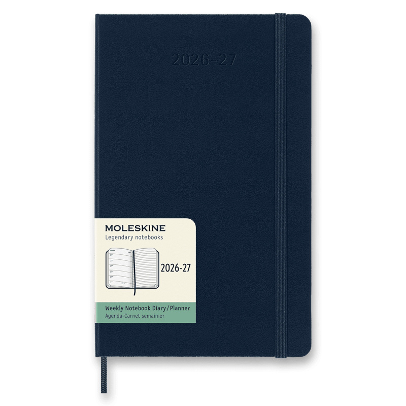18měsíční diář Moleskine 2026-27 - tvrdé desky L, týdenní, modrý