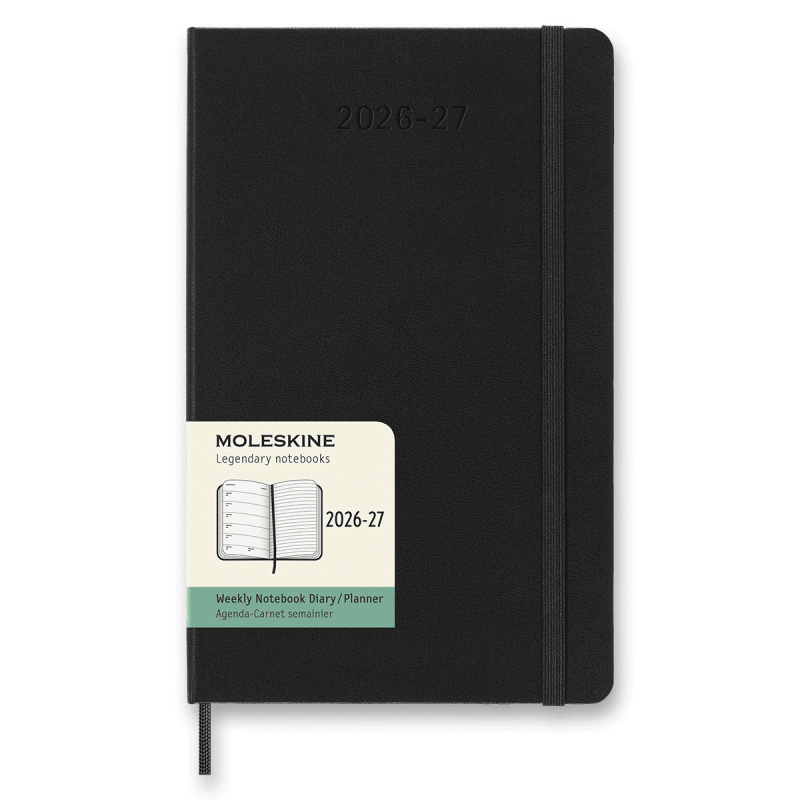 18měsíční diář Moleskine 2026-27 - tvrdé desky L, týdenní, černý