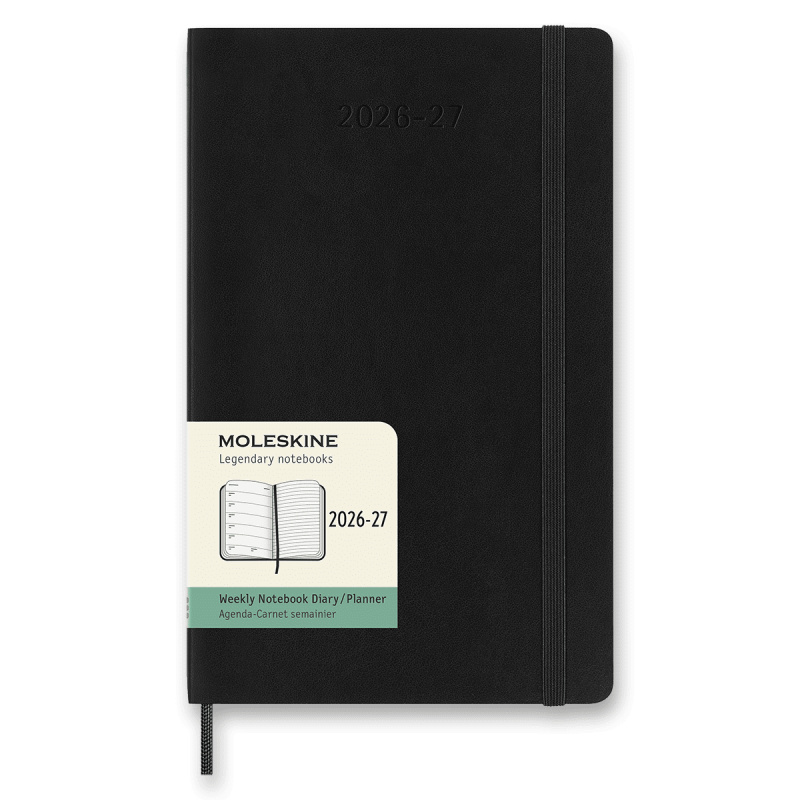 18měsíční diář Moleskine 2026-27 - měkké desky L, týdenní, černý