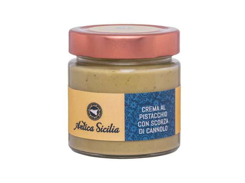 Antica Sicilia Pistáciový krém s cannolo (Crema al Pistacchio con Scorze di Cannolo) 210g