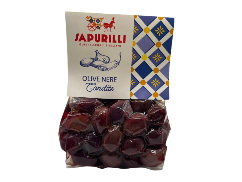 Sapurilli marinované černé olivy s bylinkami (Olive Nere Condite) 300g