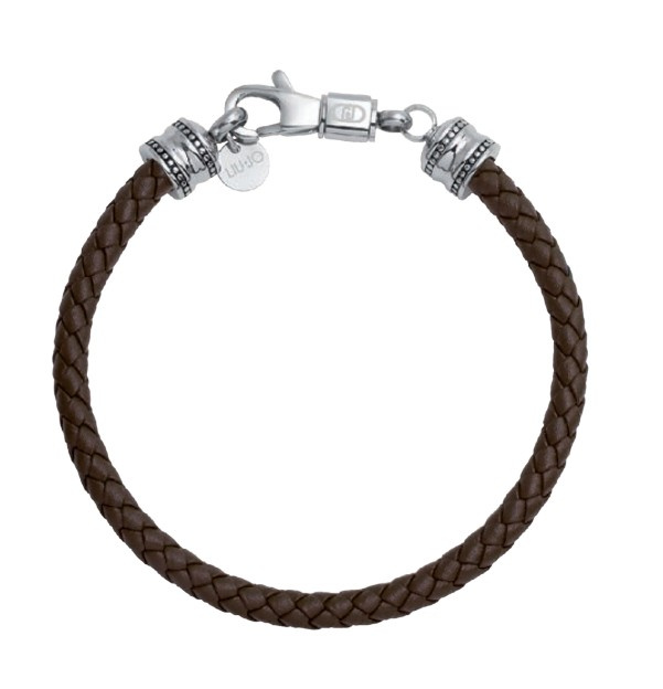 Liu Jo Hnědý kožený náramek pro muže MLJ672