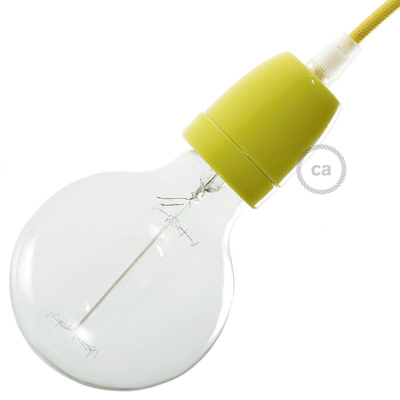 creative cables Porcelánová objímka E27 v sadě Barva komponentu: Žlutá