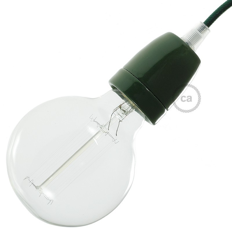 creative cables Porcelánová objímka E27 v sadě Barva komponentu: Zelená