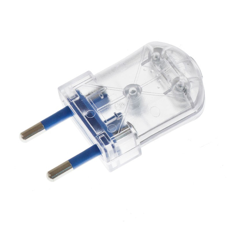 creative cables Dvoupólová zástrčka 10A malá Barva komponentu: Transparentní