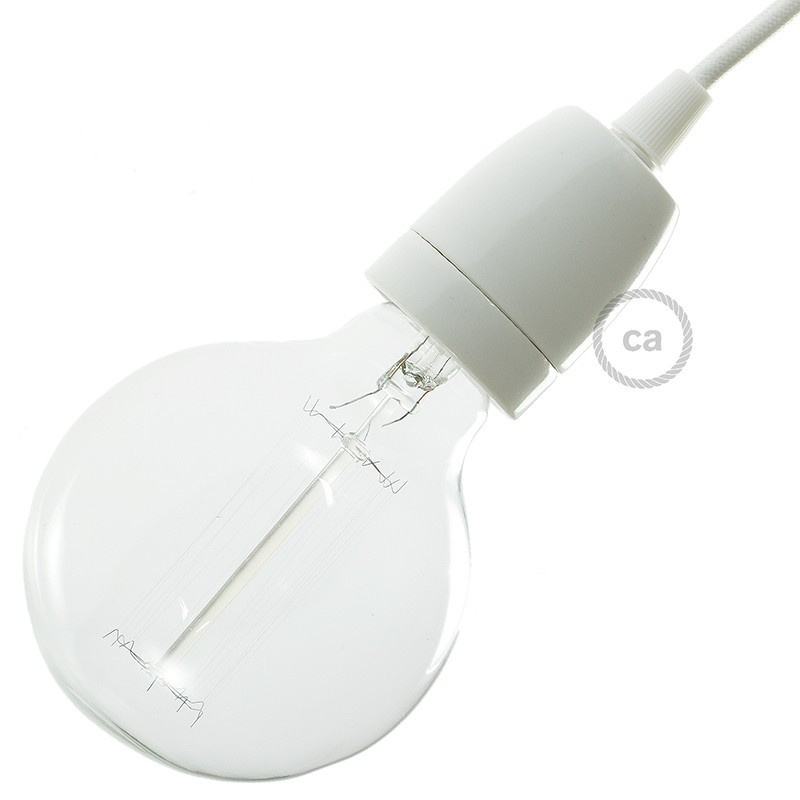 creative cables Porcelánová objímka E27 v sadě Barva komponentu: Bílá