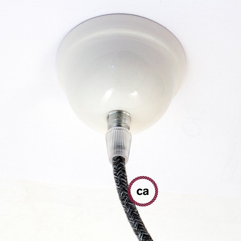 creative cables Keramický stropní baldachýn - Mini - 1 otvor Barva komponentu: Bílá