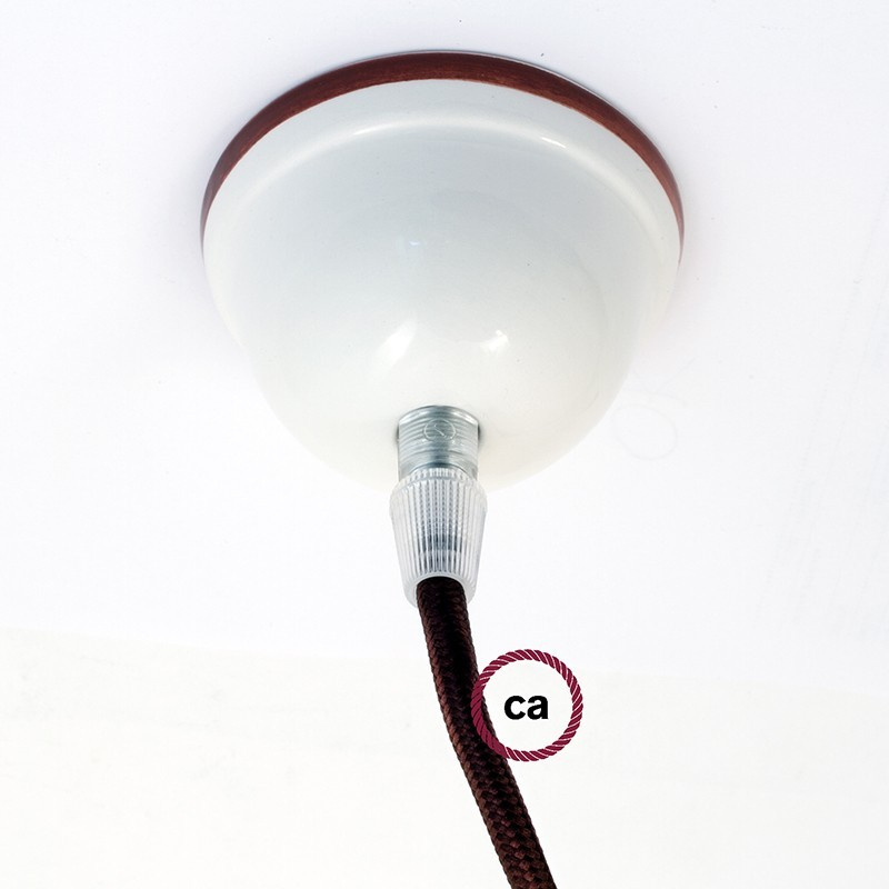 creative cables Keramický stropní baldachýn - Mini - 1 otvor Barva komponentu: Bílo-hnědá