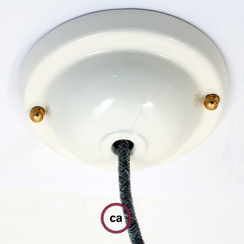 creative cables Keramický stropní baldachýn - bez Dekorace - 1 otvor Barva komponentu: Bílá