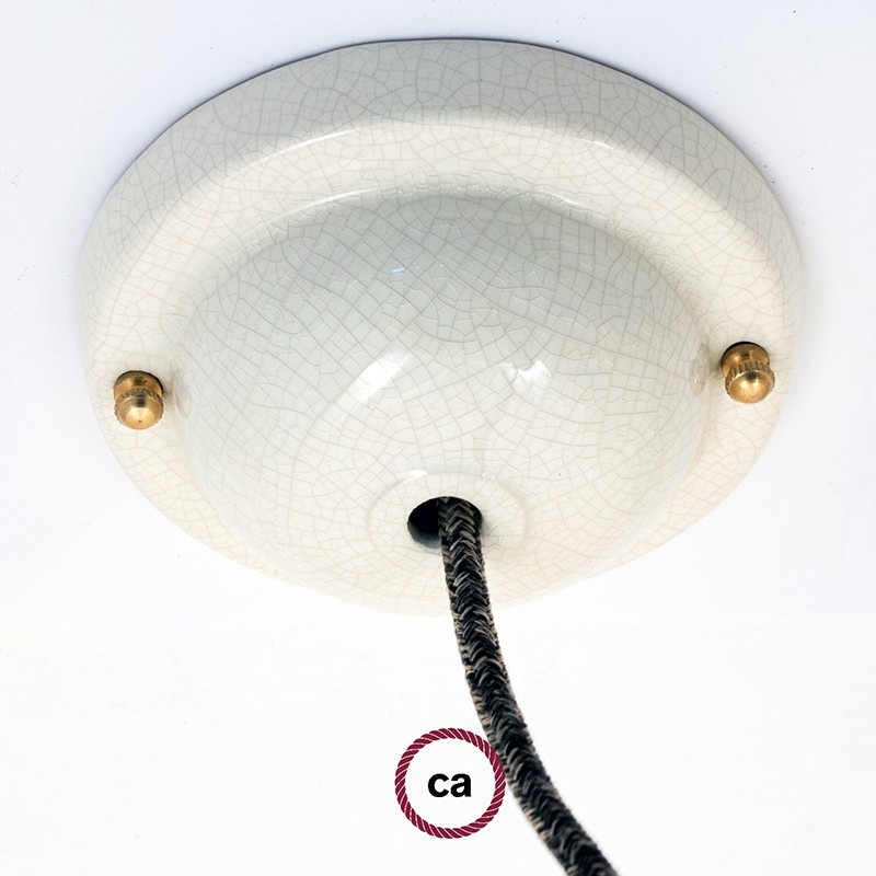 creative cables Keramický stropní baldachýn - bez Dekorace - 1 otvor Barva komponentu: Efekt prasklin