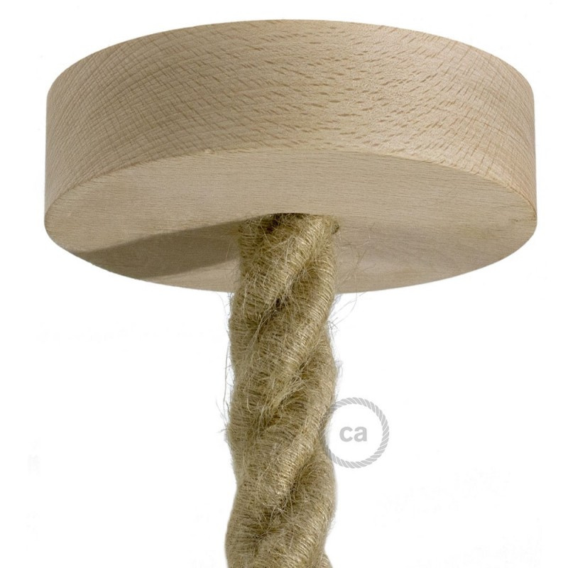 creative cables Dřevěný stropní baldachýn pro 2XL lanový kabel - 1 otvor Barva komponentu: Neutrální