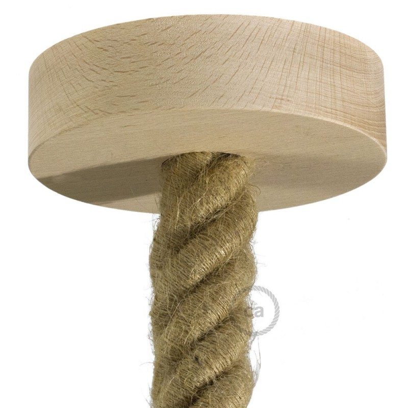 creative cables Dřevěný stropní baldachýn pro 3XL lanový kabel - 1 otvor Barva komponentu: Neutrální