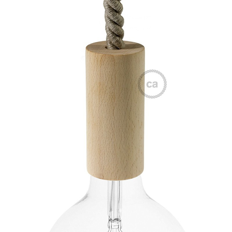 creative cables Dřevěná objímka E27 v sadě pro XL lanová kabel Barva komponentu: Neutrální
