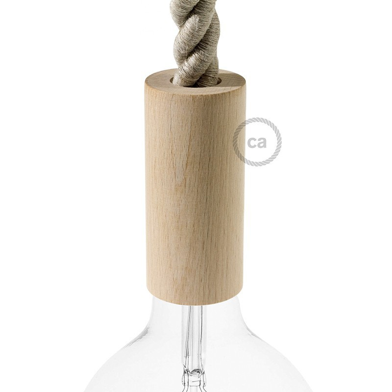 creative cables Dřevěná objímka E27 v sadě pro 2XL lanová kabel Barva komponentu: Neutrální