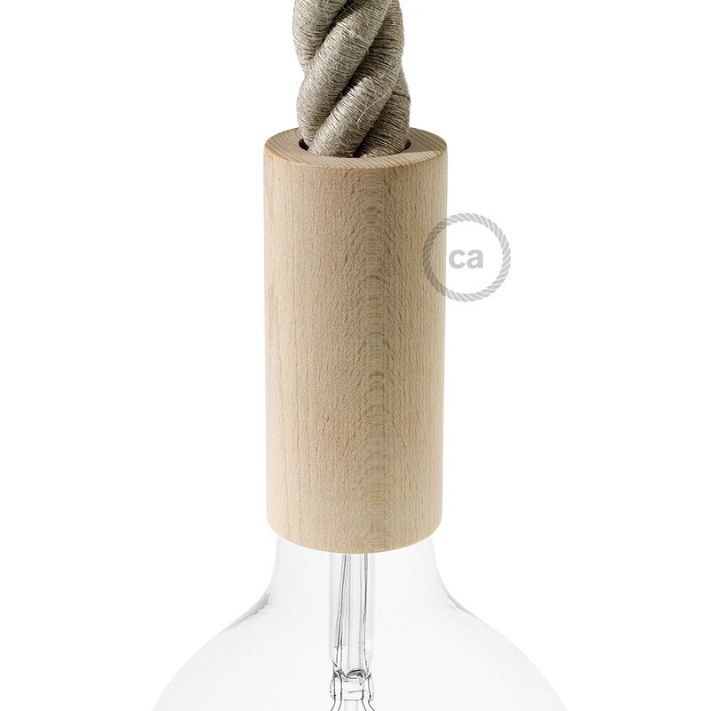 creative cables Dřevěná objímka E27 v sadě pro 3XL lanová kabel Barva komponentu: Neutrální