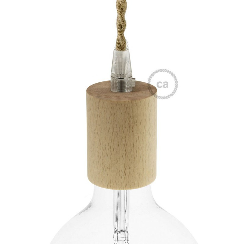 creative cables Dřevěná objímka E27 v sadě Barva komponentu: Neutrální