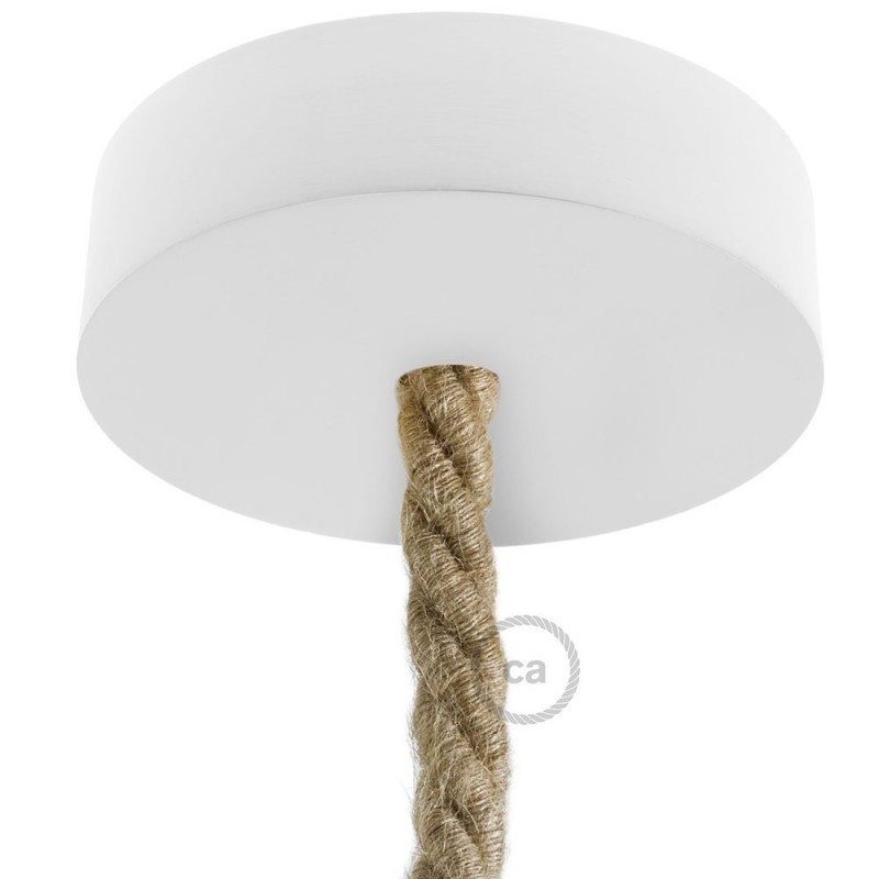 creative cables Dřevěný stropní baldachýn pro XL lanový kabel - 1 otvor Barva komponentu: Bílá