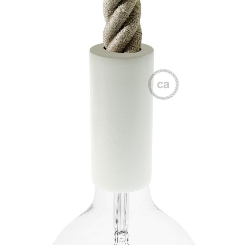 creative cables Dřevěná objímka E27 v sadě pro 3XL lanová kabel Barva komponentu: Bílá