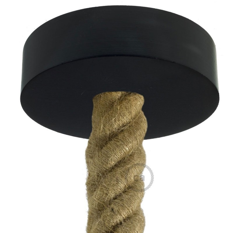 creative cables Dřevěný stropní baldachýn pro 3XL lanový kabel - 1 otvor Barva komponentu: Černá