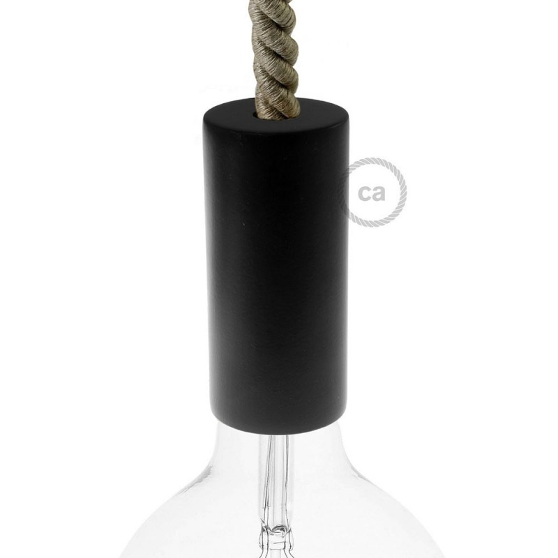creative cables Dřevěná objímka E27 v sadě pro XL lanová kabel Barva komponentu: Černá
