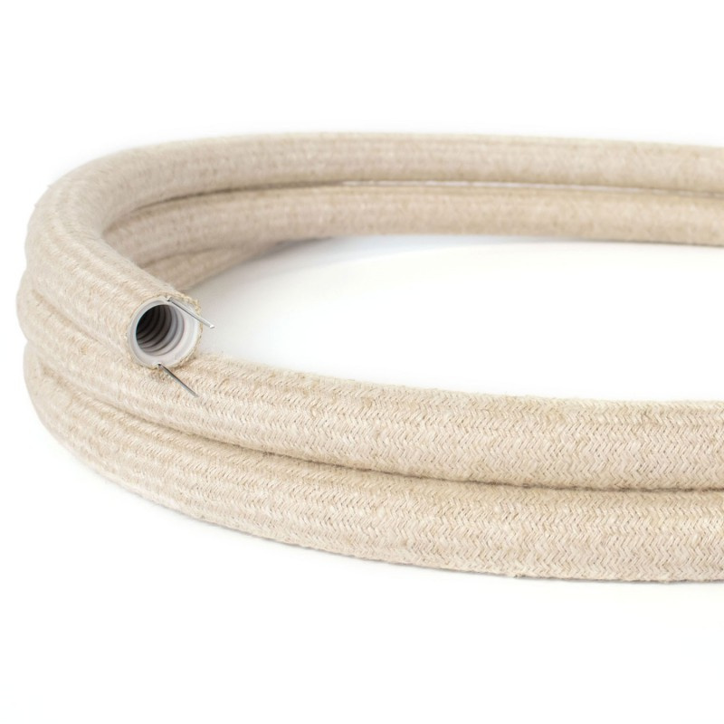 creative cables Creative-tube - ohebná trubice potažená přírodní lněnou tkaninou RN01, průměr 20 mm