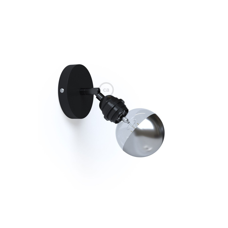 creative cables Fermaluce metallo 90° monochrome, nastavitelné kovové nástěnné nebo stropní svítidlo s objímkou E27 se závitem Barva: Černá