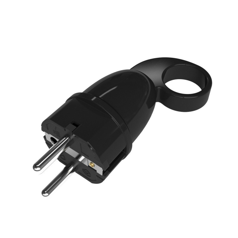 creative cables Zástrčka schuko comfort 16A 250V s prstencem Barva komponentu: Černá