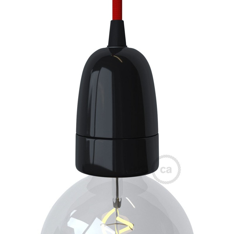 creative cables Porcelánová objímka E40 v sadě Barva komponentu: Černá