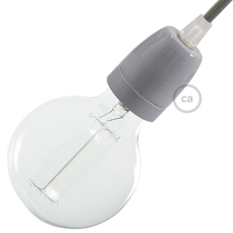 creative cables Porcelánová objímka E27 v sadě Barva komponentu: Šedá