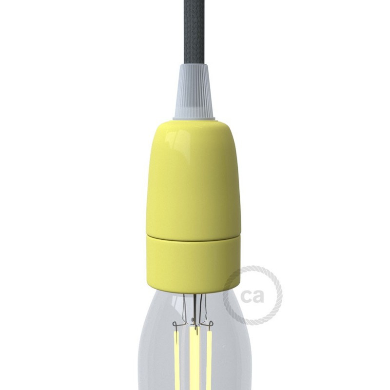creative cables Porcelánová objímka E14 v sadě Barva komponentu: Žlutá