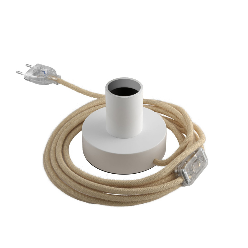 creative cables Malá dřevěná stolní lampa Posaluce S Barva: Bílá