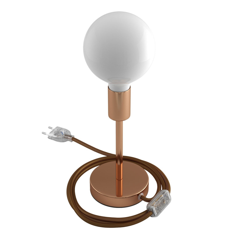 creative cables Kovová stolní lampa Alzaluce Velikost: 15 cm, Barva: Měď