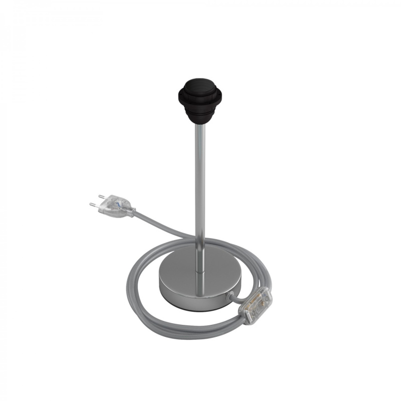 creative cables Kovová stolní lampa Alzaluce pro stínidlo Velikost: 25 cm, Barva: Chrom