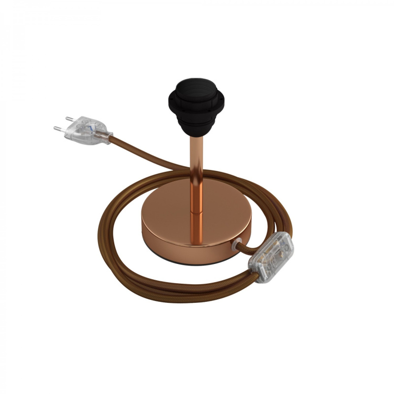 creative cables Kovová stolní lampa Alzaluce pro stínidlo Velikost: 10 cm, Barva: Měď