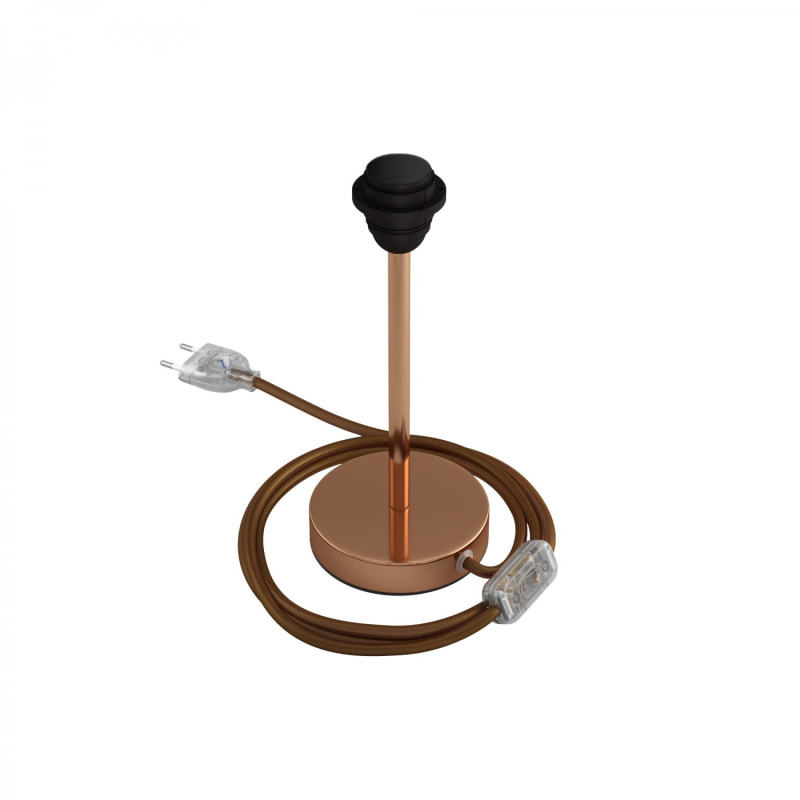 creative cables Kovová stolní lampa Alzaluce pro stínidlo Velikost: 20 cm, Barva: Měď