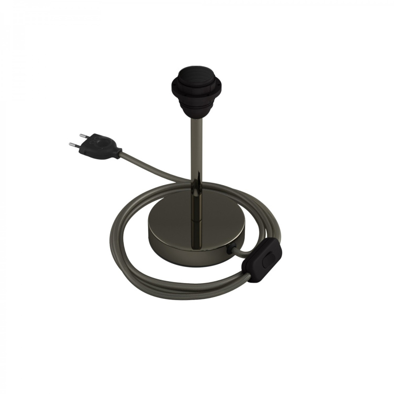 creative cables Kovová stolní lampa Alzaluce pro stínidlo Velikost: 15 cm, Barva: Černá Perleť