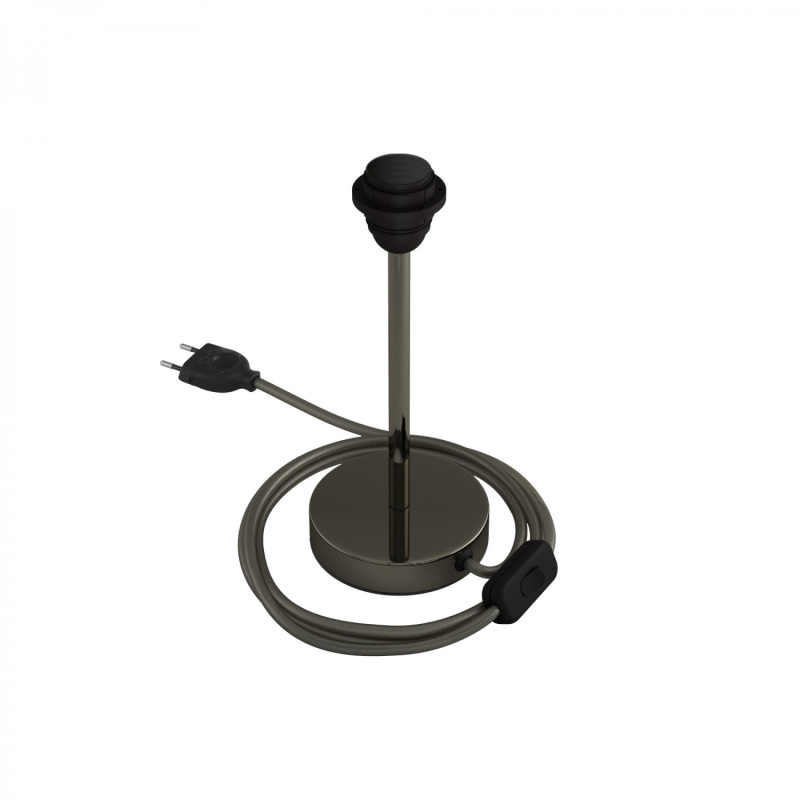 creative cables Kovová stolní lampa Alzaluce pro stínidlo Velikost: 20 cm, Barva: Černá Perleť