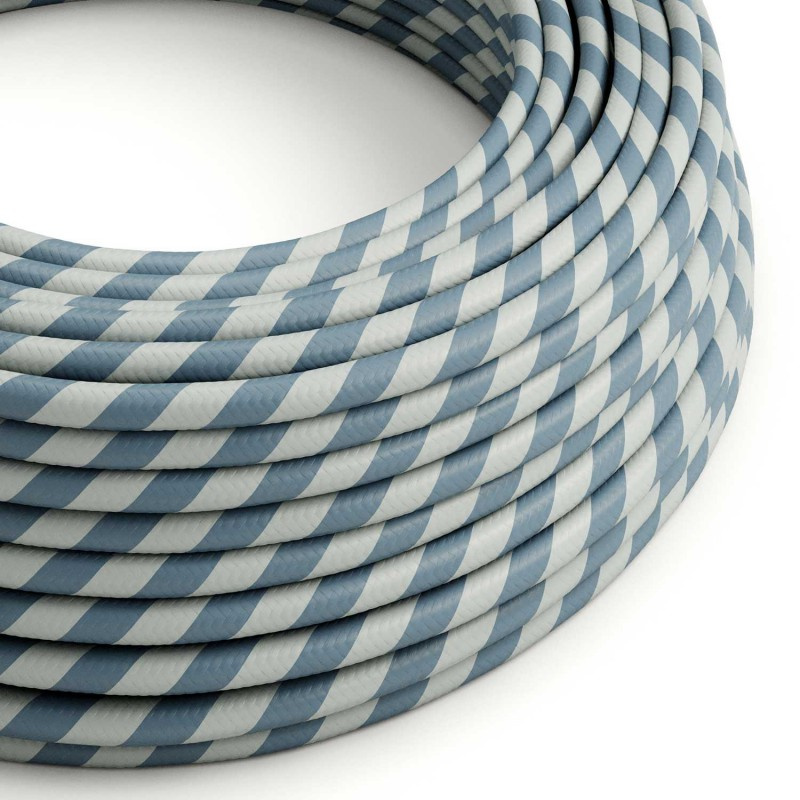 creative cables Textilní elektrický HD kabel s pruhy vertigo ERM40 - modrá a avio modrá Počet žil: 3x0.75
