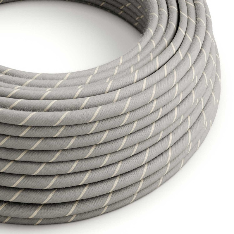 creative cables Textilní elektrický kabel s pruhy pokrytý bavlnou s pruhy vertigo ERD22 - vaječný likér Počet žil: 2x0.75