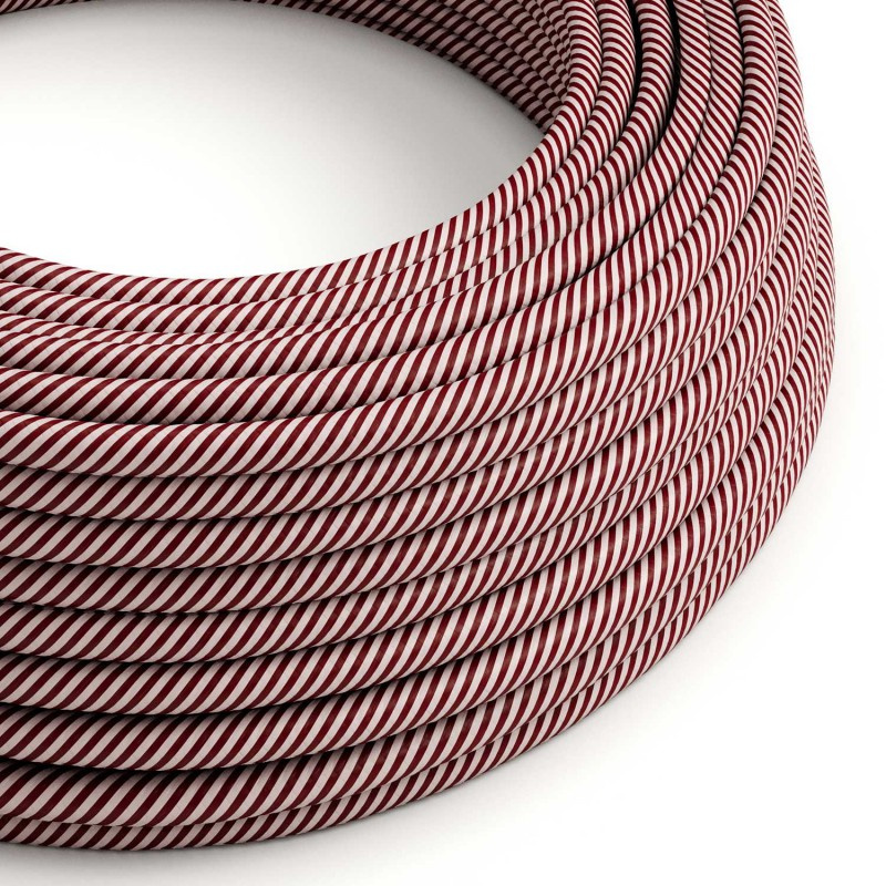 creative cables Textilní elektrický HD kabel s pruhy vertigo ERM47 - růžová a kaštanově hnědá Počet žil: 3x0.75