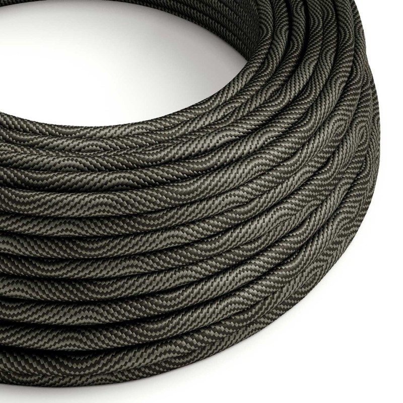 creative cables Textilní elektrický HD kabel se vzorem optical vertigo ERM67 - černá a šedá Počet žil: 3x0.75