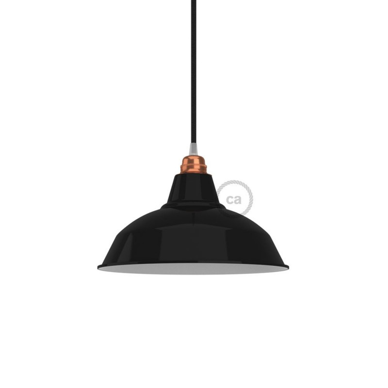 creative cables Lesklé kovové stínidlo Bistrot pro objímku E27 s ⌀ 30 cm Barva komponentu: Černá