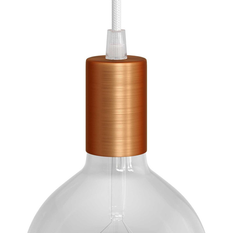 creative cables Válcová kovová objímka E27 v sadě Barva komponentu: Matná měď, Kabelová průchodka: Kuželová